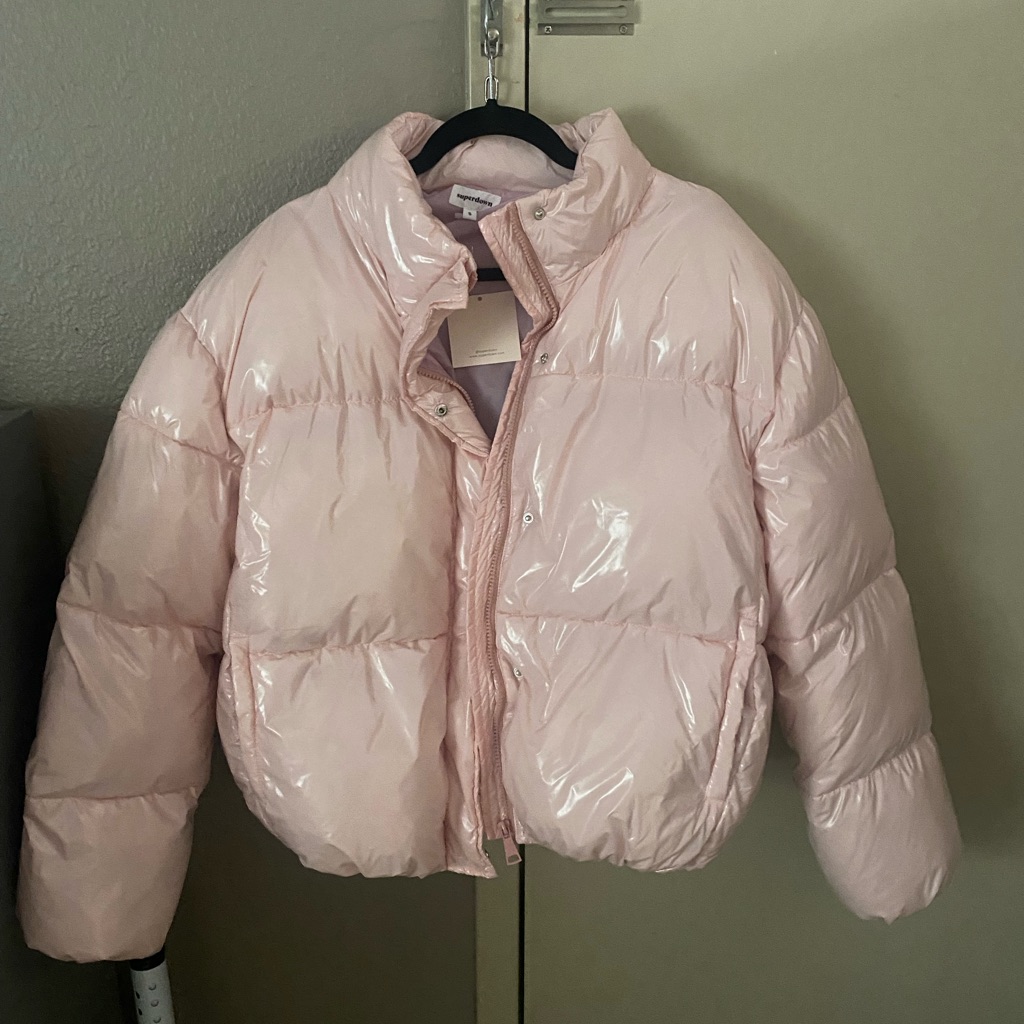 Superdown Pink Quilted Puffer Coat Insulated